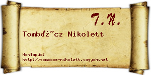 Tombácz Nikolett névjegykártya